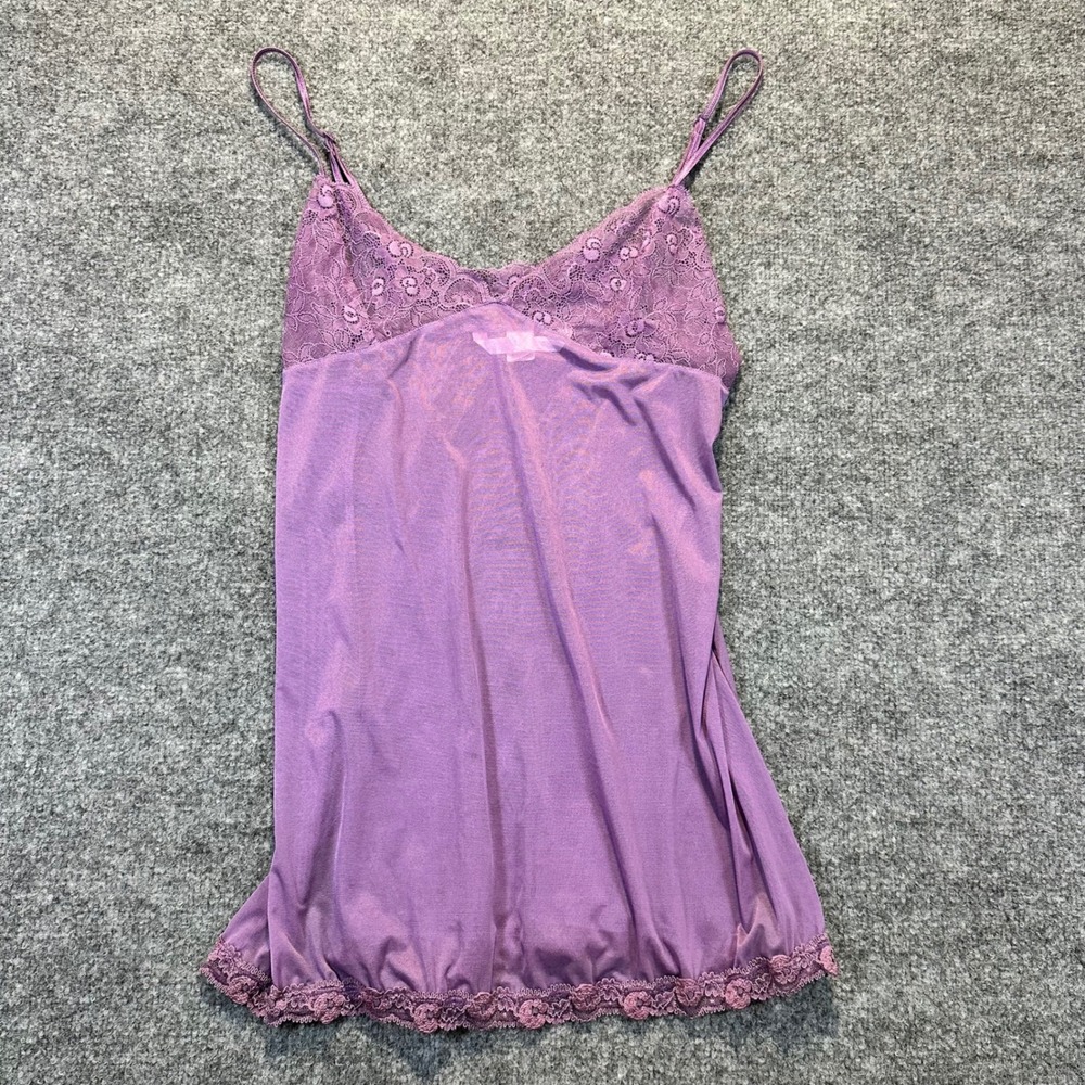 Victoria's‎ Secret Nightgown Chemise L Purple Lace Mesh Romantic Coquette Y2K